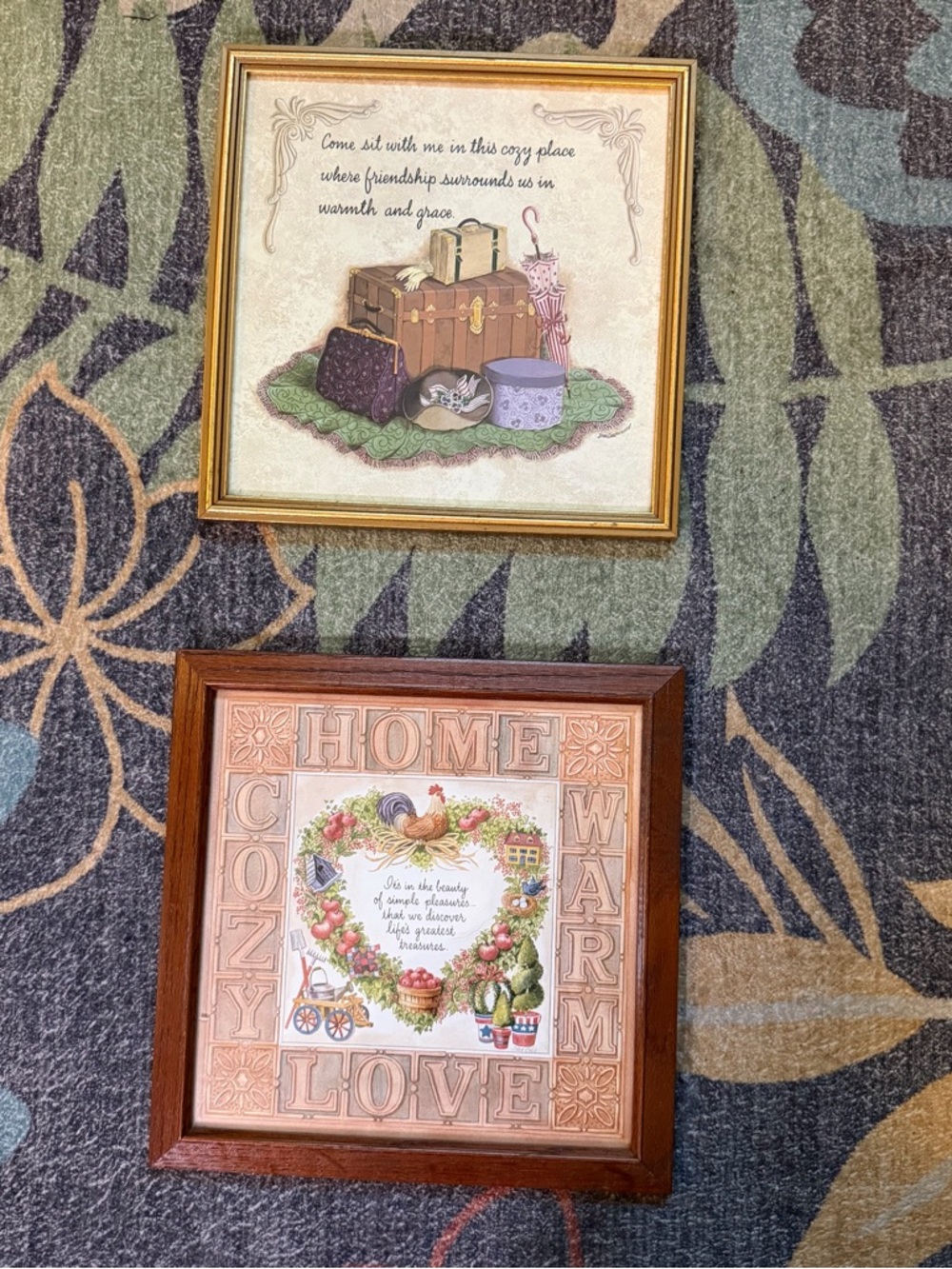 Pair of Vintage Wall Hangings Cozy Granny Core